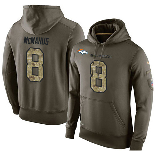 NFL Nike Denver Broncos #8 Brandon McManus Green Salute To Service Men's Pullover Hoodie